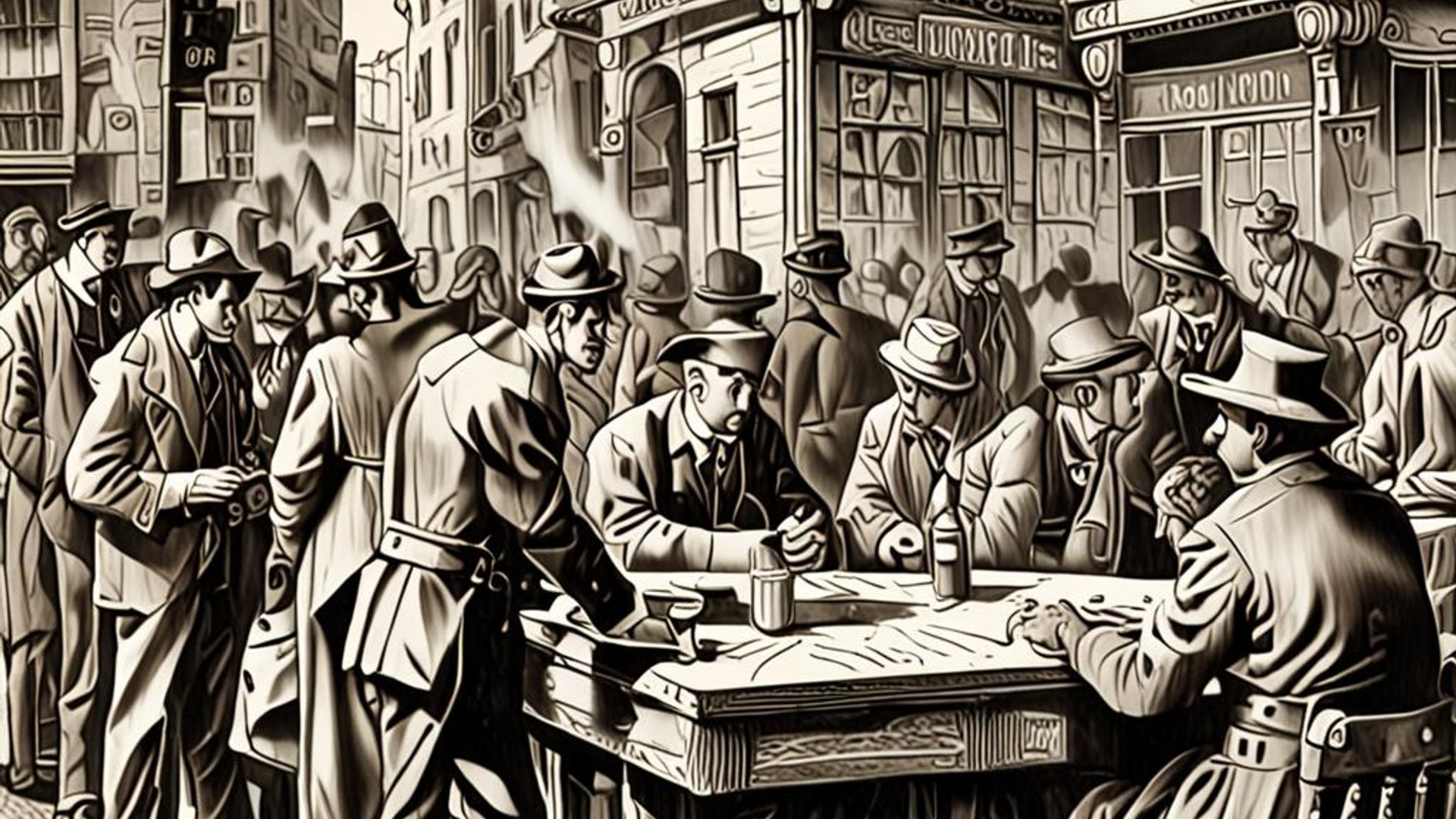 Interior of Spanish colonial building with arched doorways leading to sunlit courtyard