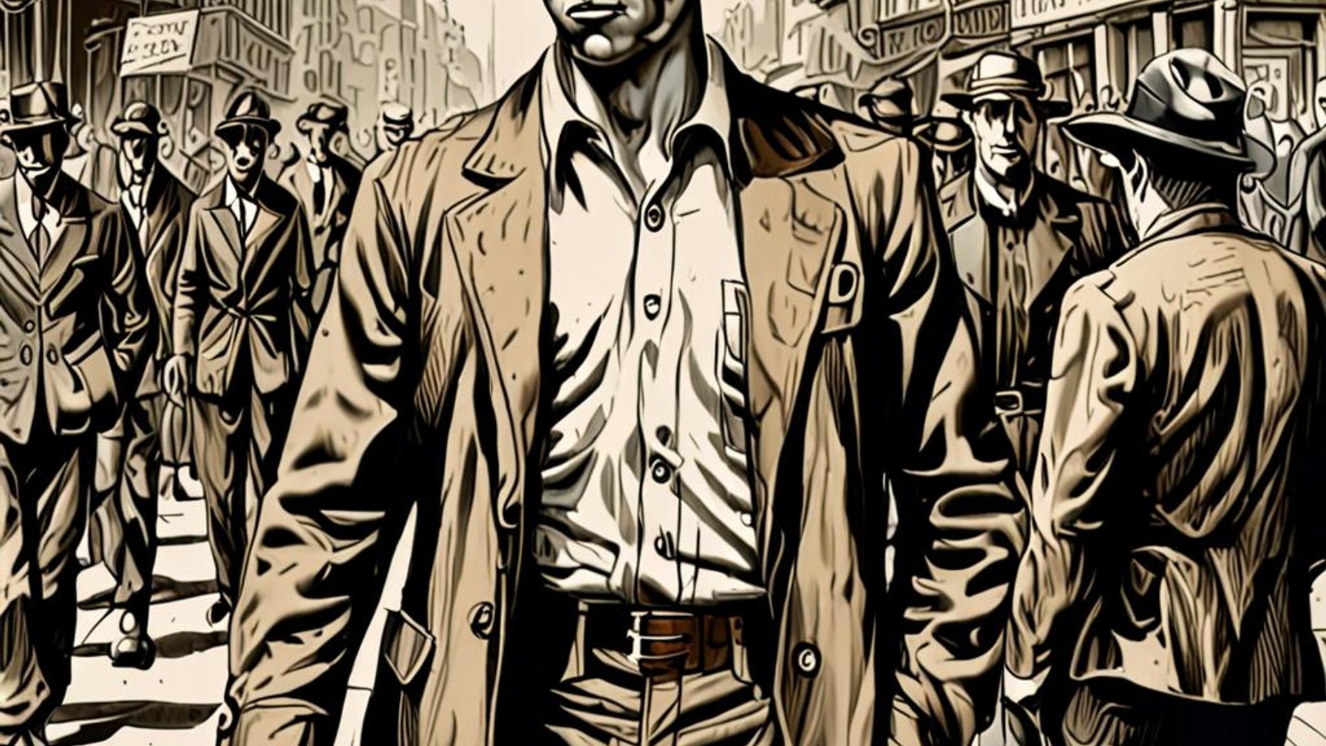 Tree-lined street in a Spanish city with dappled shade covering pedestrians and outdoor café seating during golden hour